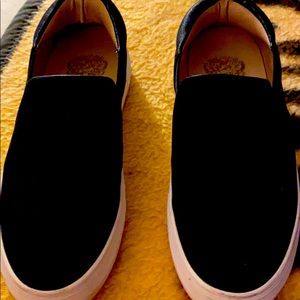 Vince Camino black leather slip on shoes